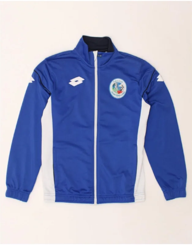 men's professional jackets -LOTTO Boys Graphic Tracksuit Top Jacket 15-16 Years Large Blue Colourblock