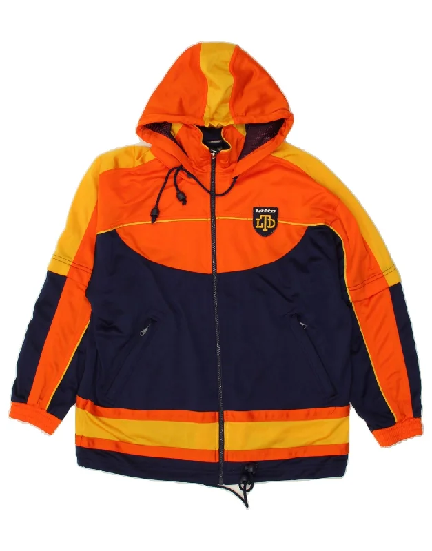 men's high-performance jackets -LOTTO Boys Hooded Tracksuit Top Jacket 13-14 Years 2XL Navy Blue