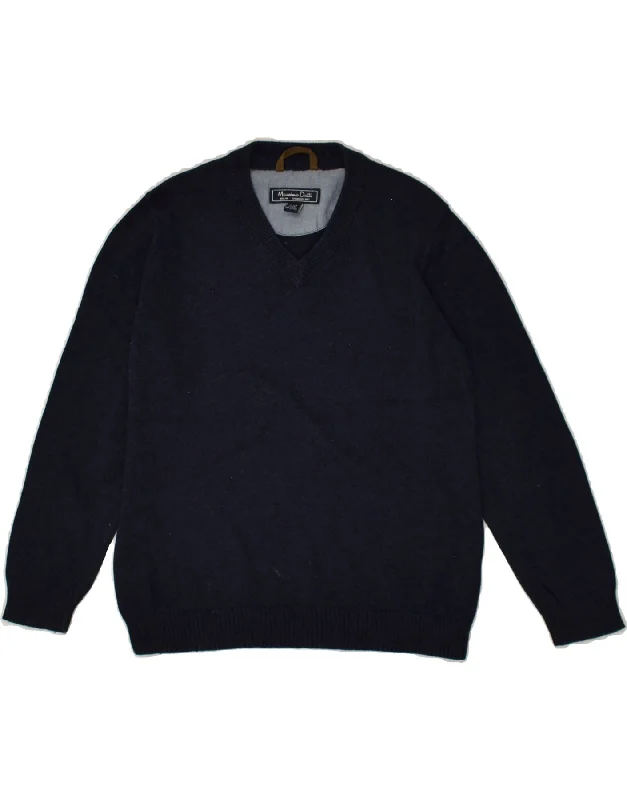 men's winter sweaters -MASSIMO DUTTI Boys V-Neck Jumper Sweater 5-6 Years Navy Blue