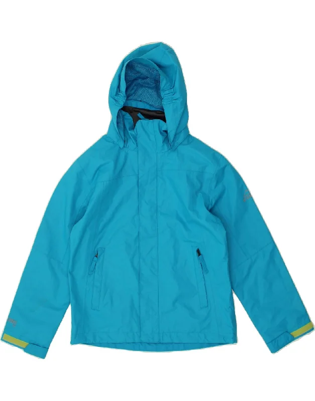 men's padded jackets -MC KINLEY Girls Hooded Rain Jacket 9-10 Years Blue Polyester