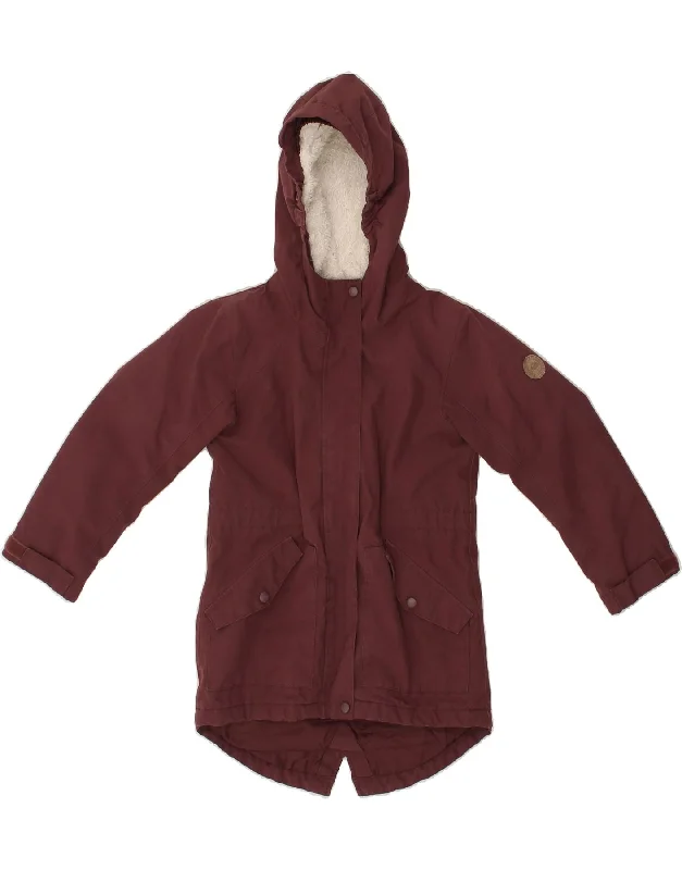 men's zip-up hooded jackets -MCKINLEY Boys Hooded Sherpa Jacket 5-6 Years Maroon Polyester