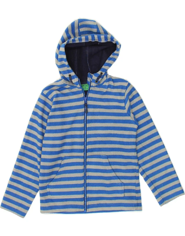 men's wool jackets -MOUNTAIN WAREHOUSE Boys Hooded Fleece Jacket 9-10 Years Blue Striped