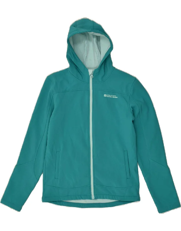 men's colorful wool sweaters -MOUNTAIN WAREHOUSE Boys Zip Hoodie Sweater 12-13 Years Turquoise Polyester