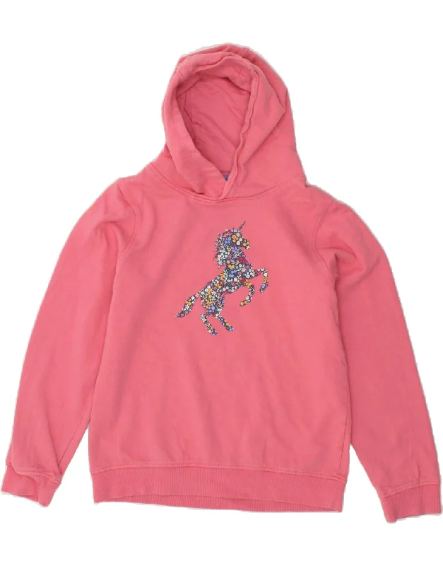 men's long sleeve hoodie -MOUNTAIN WAREHOUSE Girls Graphic Hoodie Jumper 12-13 Years Pink Cotton