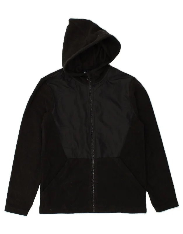 men's heavy-duty jackets for winter -MOUNTAIN WAREHOUSE Girls Hooded Fleece Jacket 12-13 Years Black Polyester