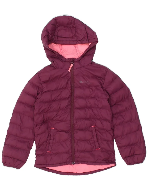 men's trench coats -MOUNTAIN WAREHOUSE Girls Hooded Padded Jacket 5-6 Years Maroon Nylon