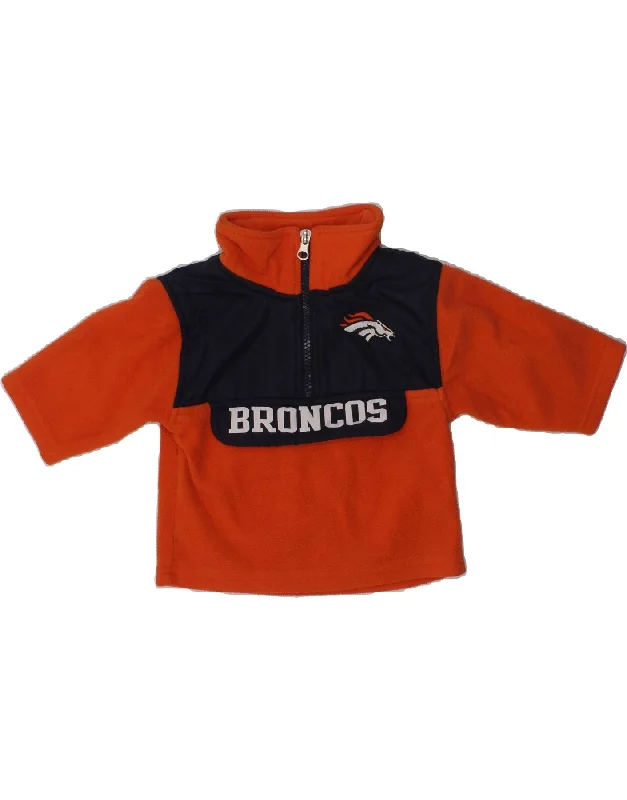 men's versatile knit sweaters -NFL Baby Boys Broncos Fleece Zip Neck Jumper Sweater 9-12 Months Orange