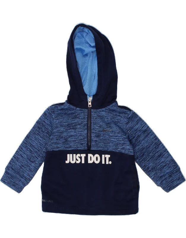 men's fleece hoodies -NIKE Baby Boys Dri Fit Graphic Hoodie Jumper 9-12 Months Navy Blue