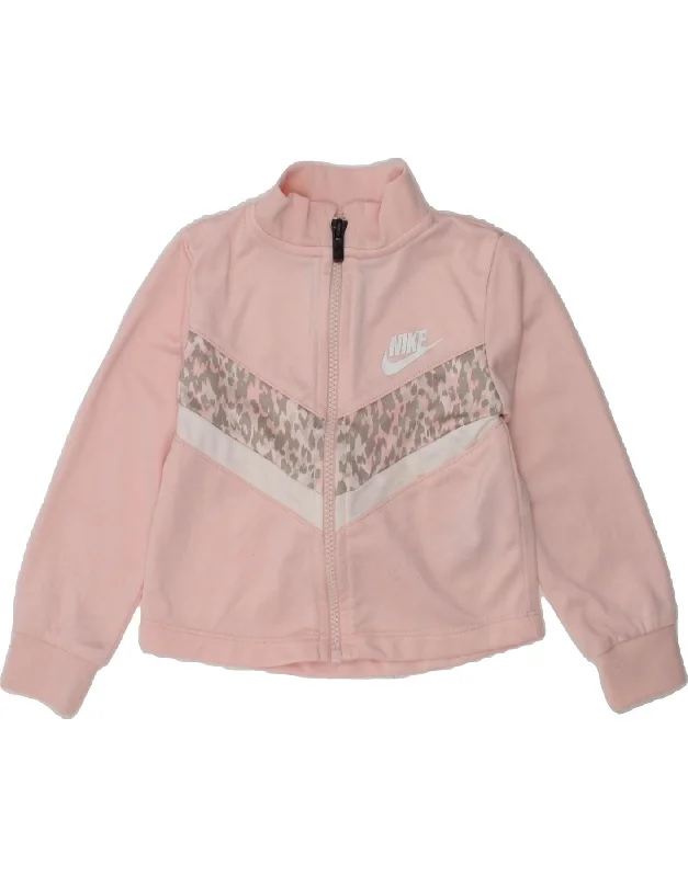 men's jacket with hoodie -NIKE Baby Girls Tracksuit Top Jacket 18-24 Months Pink Animal Print