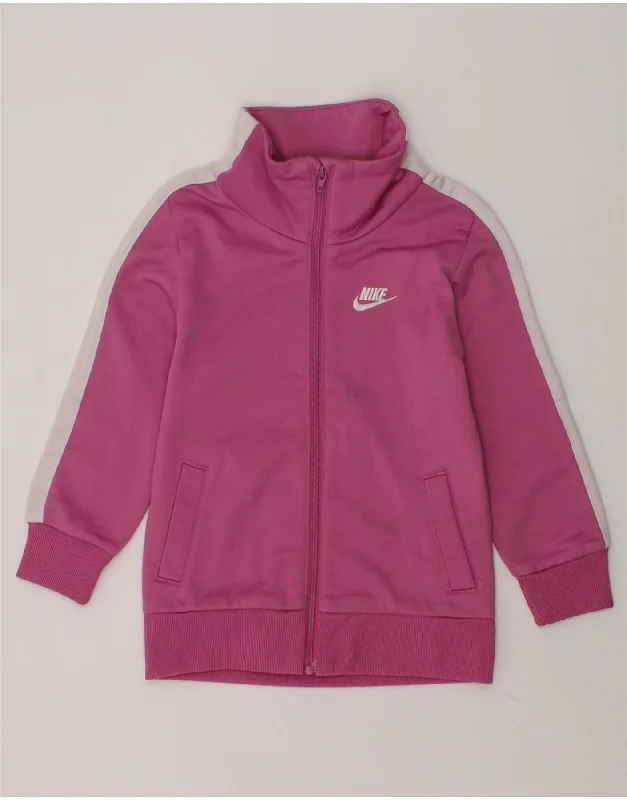 men's insulated winter jackets -NIKE Baby Girls Tracksuit Top Jacket 18-24 Months Pink Colourblock