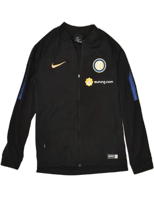 men's wool jackets -NIKE Boys Dri Fit Graphic Tracksuit Top Jacket 10-11 Years Medium  Black