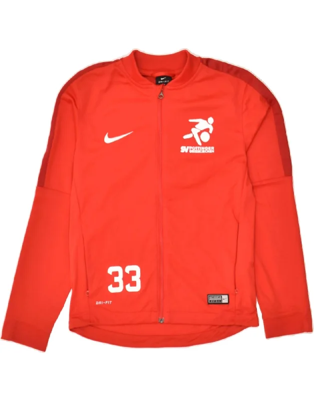 men's classic leather jackets -NIKE Boys Dri Fit Graphic Tracksuit Top Jacket 10-11 Years Medium Orange