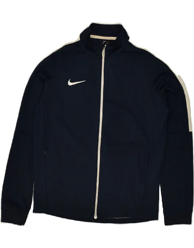 men's stylish jackets for winter -NIKE Boys Dri Fit Tracksuit Top Jacket 13-14 Years XL  Navy Blue Polyester