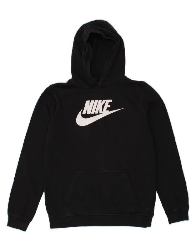 men's hoodie for winter sports -NIKE Boys Graphic Hoodie Jumper 13-14 Years XL Black