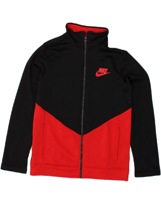 men's formal winter jackets -NIKE Boys Graphic Tracksuit Top Jacket 12-13 Years Large  Black