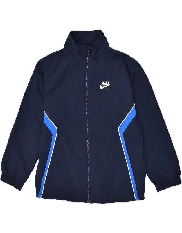 men's bomber jackets -NIKE Boys Graphic Tracksuit Top Jacket 12-13 Years Large Navy Blue