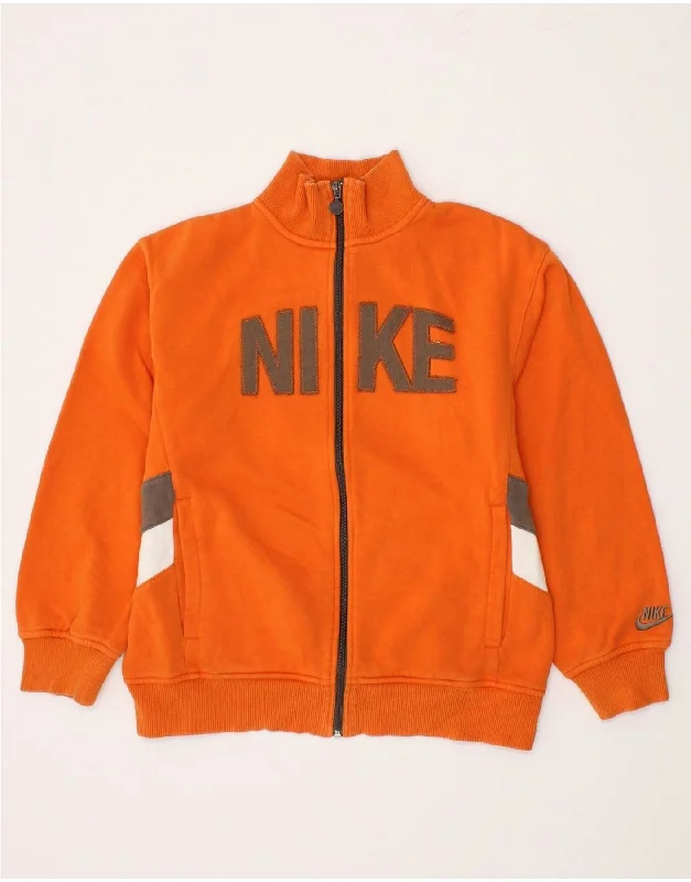 men's down jackets -NIKE Boys Graphic Tracksuit Top Jacket 12-13 Years Large  Orange Cotton