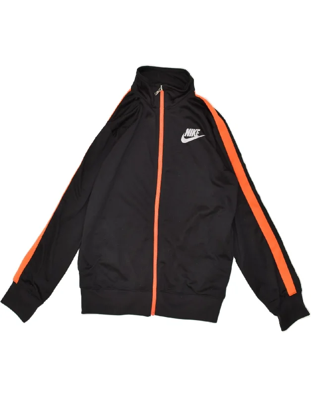 men's sporty jackets -NIKE Boys Graphic Tracksuit Top Jacket 13-14 Years XL  Black Colourblock