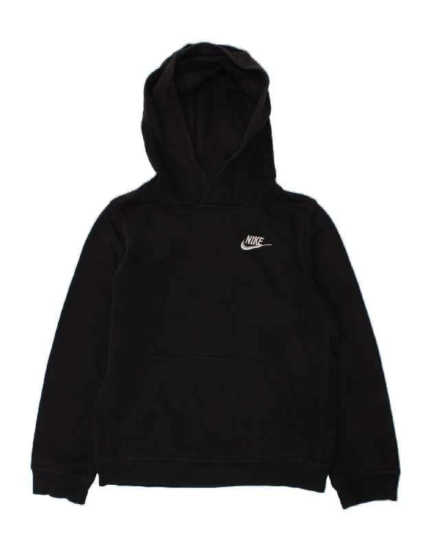 men's oversized hoodies -NIKE Boys Hoodie Jumper 10-11 Years Medium Black Cotton