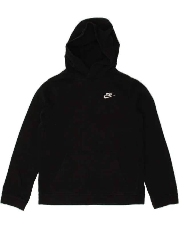 men's warm hoodies -NIKE Boys Hoodie Jumper 13-14 Years XL Black Cotton