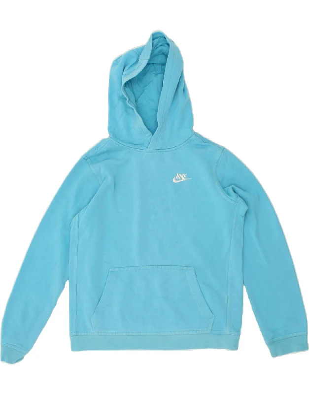 men's eco-friendly hoodies -NIKE Boys Hoodie Jumper 13-14 Years XL Blue Cotton