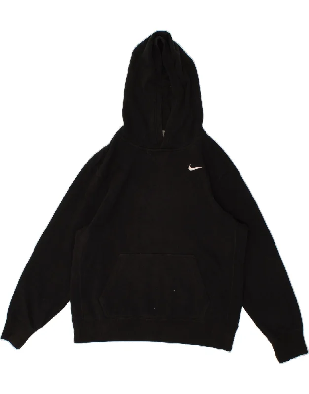 men's workout hoodies -NIKE Boys Oversized Hoodie Jumper 13-14 Years XL Black Cotton