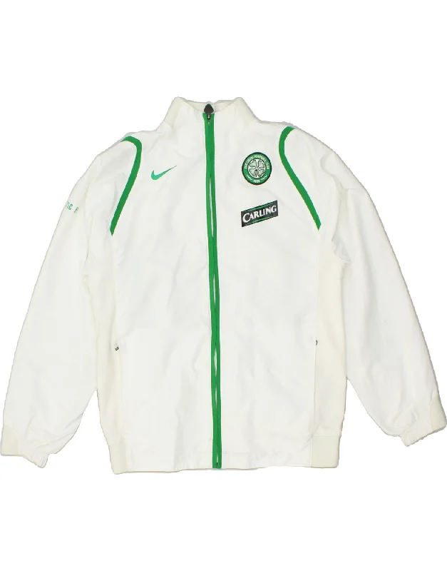 men's warm and insulated jackets -NIKE Boys The Celtic Football Club Bomber Jacket 12-13 Years Large White