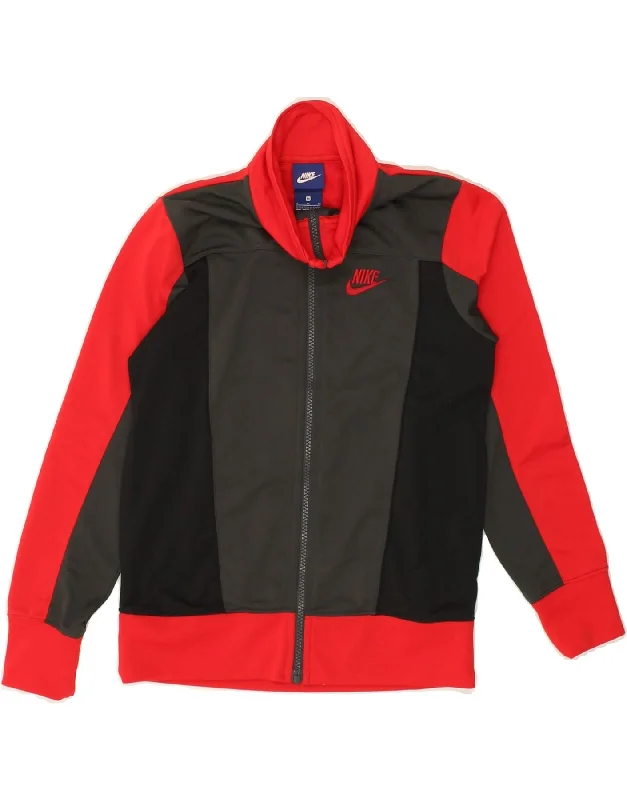 men's warm jackets for fall -NIKE Boys Tracksuit Top Jacket 10-11 Years Medium Red Colourblock