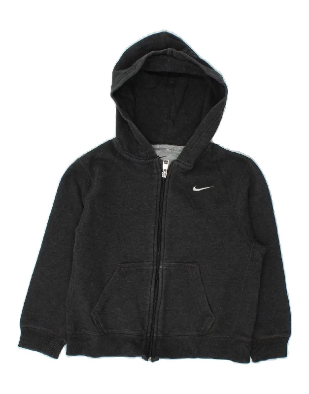 men's cashmere blend sweaters -NIKE Boys Zip Hoodie Sweater 6-7 Years Large Grey Cotton