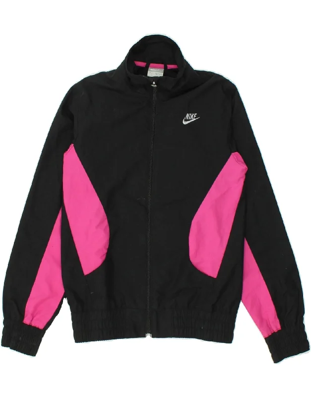 men's insulated winter jackets -NIKE Girls Tracksuit Top Jacket 10-11 Years Medium  Black Colourblock