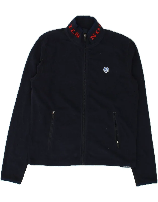 men's winter jackets with hood -NORTH SAILS Boys Fleece Jacket 13-14 Years Navy Blue Polyester