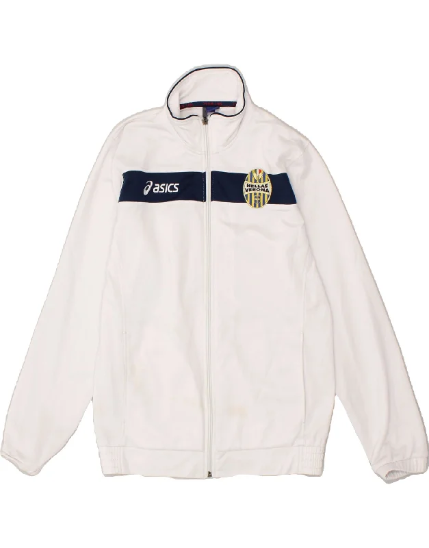 men's insulated jackets -OASIS Boys Graphic Tracksuit Top Jacket 13-14 Years White Colourblock