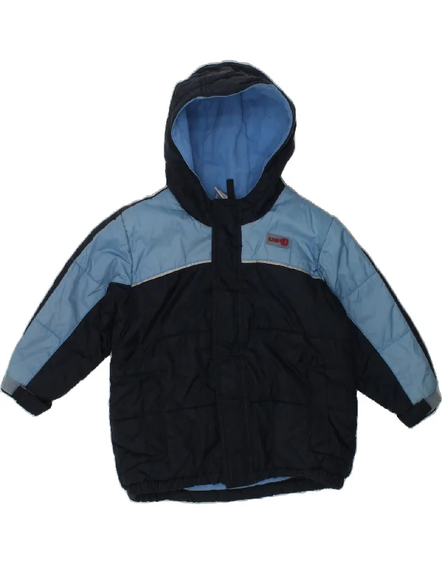 men's warm and insulated jackets -OLD NAVY Baby Boys Hooded Padded Jacket 18-24 Months Navy Blue Colourblock