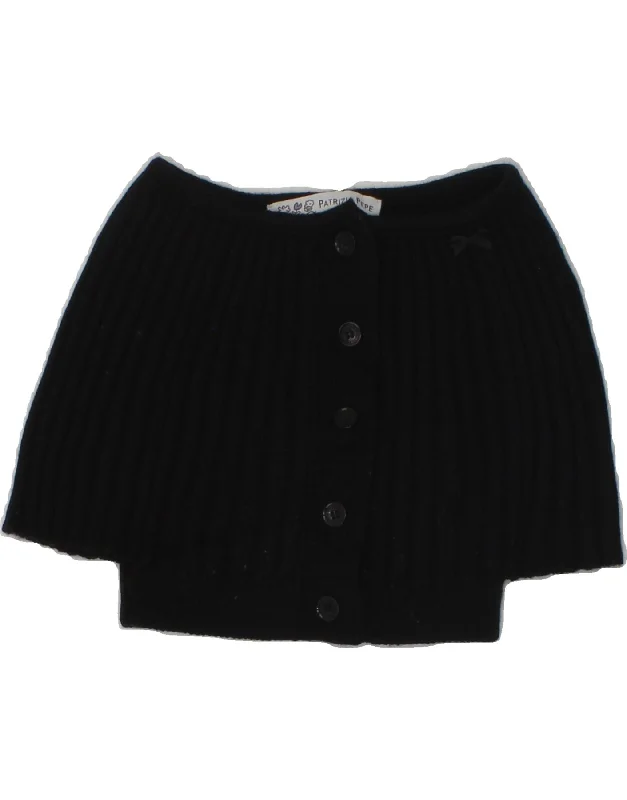 men's warm knit sweaters -PATRIZIA PEPE Baby Girls Cardigan Sweater 9-12 Months Black Wool