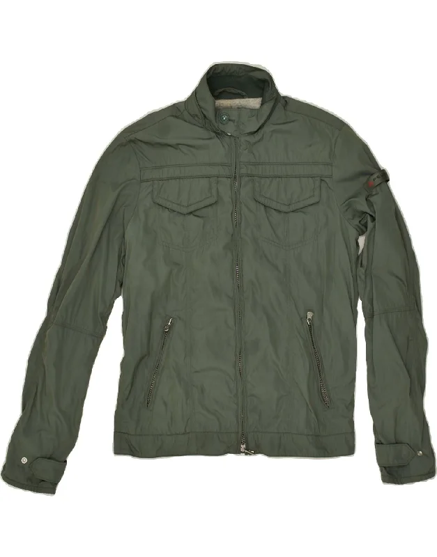 men's outerwear jackets for hiking -PEUTEREY Boys Bomber Jacket 13-14 Years 2XL Green Polyester