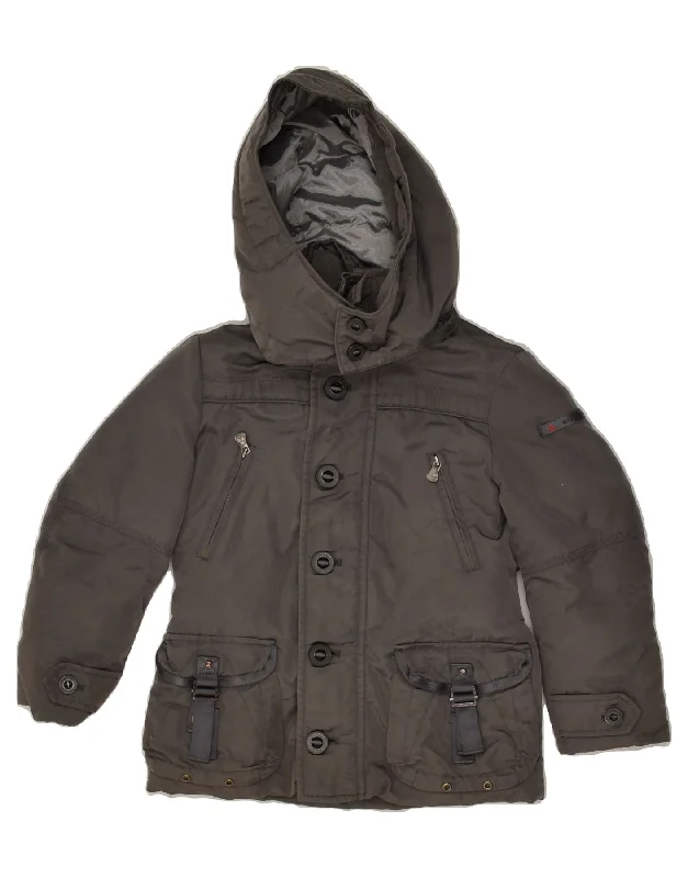 men's versatile jackets for fall -PEUTEREY Boys Hooded Utility Jacket 3-4 Years XS Grey Polyamide