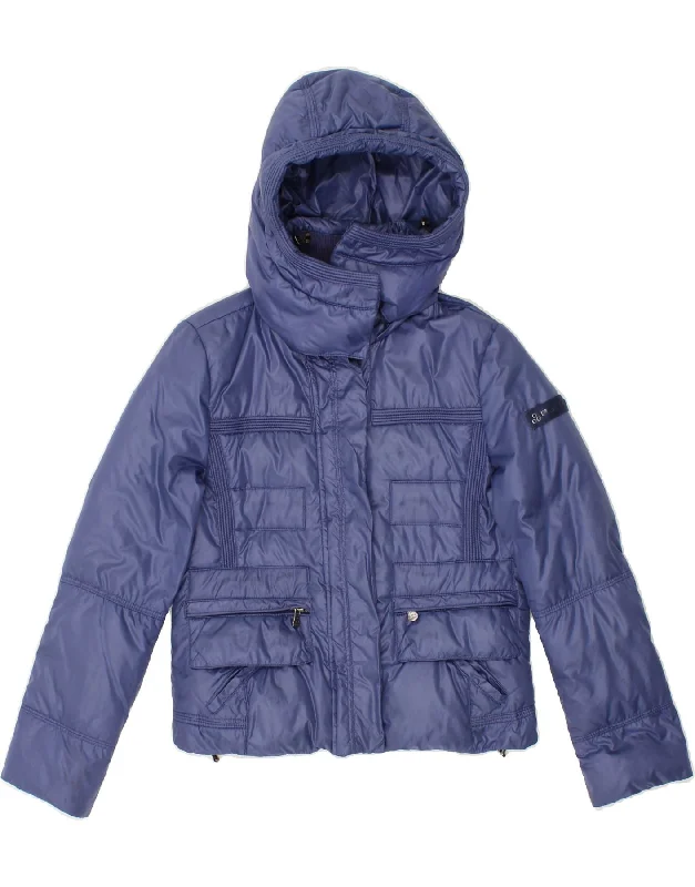 men's lightweight jackets -PEUTEREY Girls Hooded Padded Jacket 11-12 Years Medium Blue Polyamide