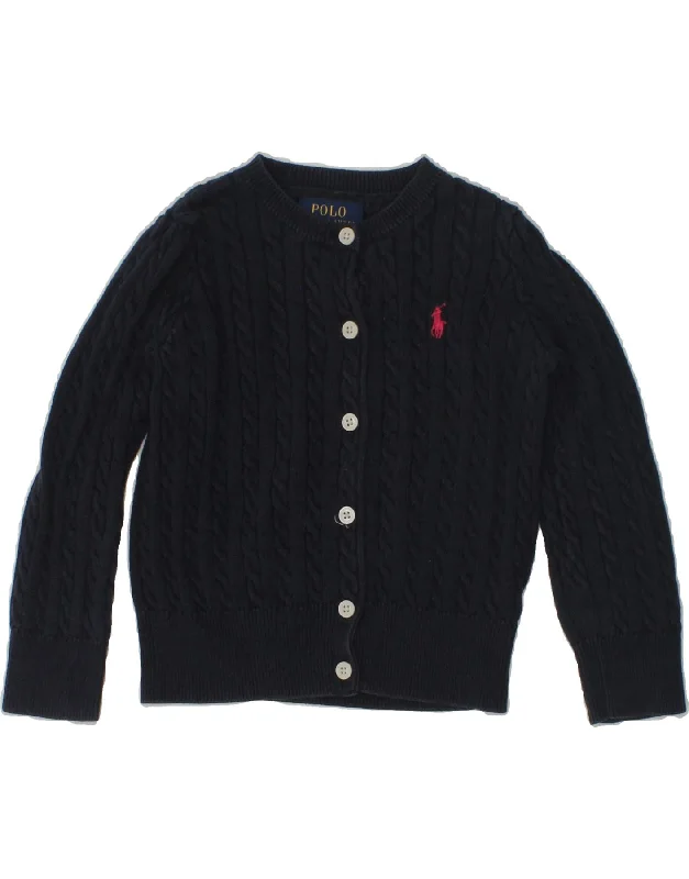 men's sweater for layering -POLO RALPH LAUREN Baby Girls Cardigan Sweater 18-24 Months Navy Blue