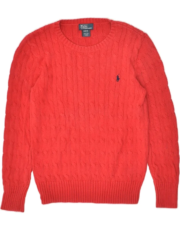 men's breathable wool sweaters -POLO RALPH LAUREN Boys Crew Neck Jumper Sweater 10-11 Years Medium  Red