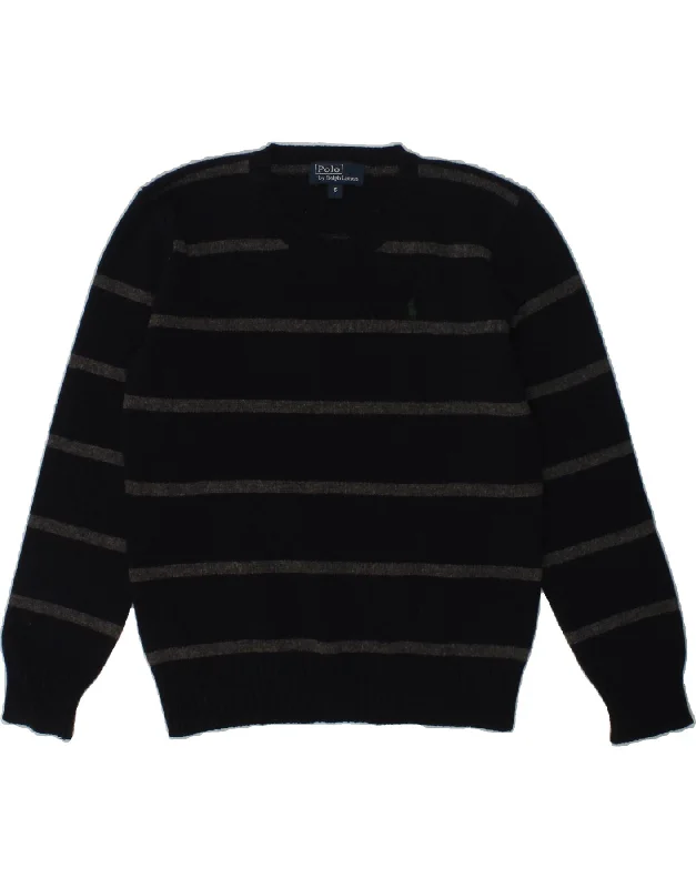 men's breathable wool sweaters -POLO RALPH LAUREN Boys Crew Neck Jumper Sweater 5-6 Years Navy Blue