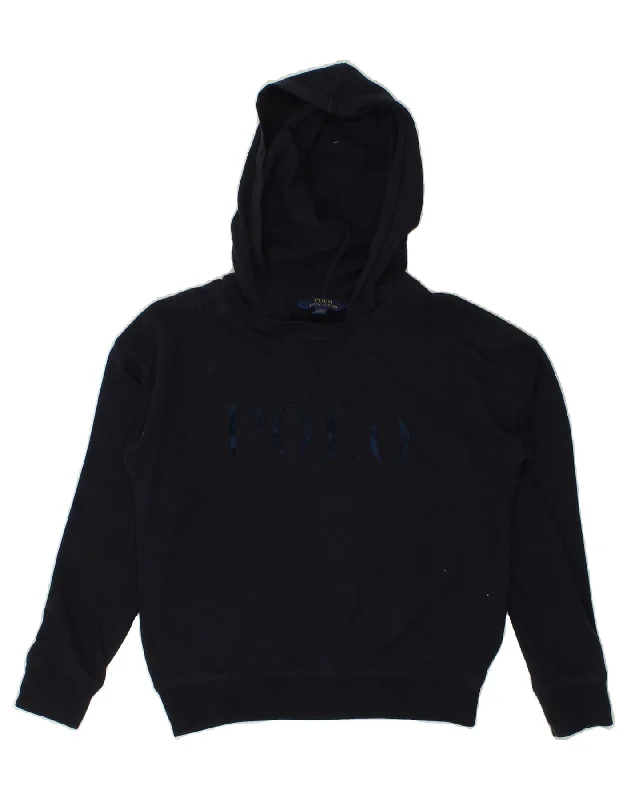 men's pullover sweatshirts -POLO RALPH LAUREN Boys Graphic Hoodie Jumper 15-16 Years XL Navy Blue