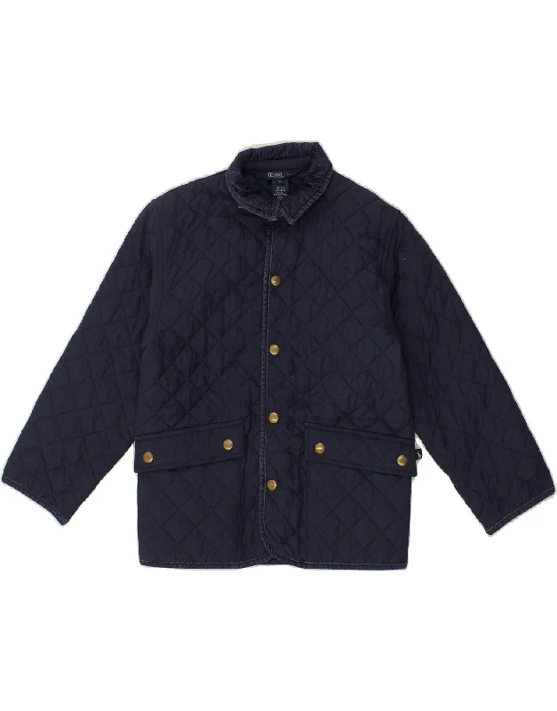 men's parka jackets with fur -POLO RALPH LAUREN Boys Quilted Jacket 5-6 Years Navy Blue Polyester