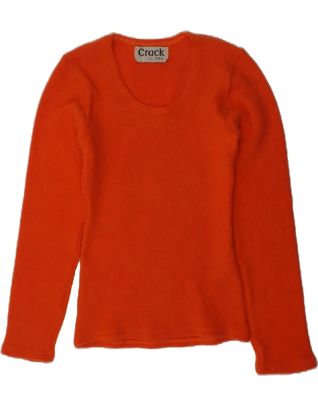 men's stylish turtleneck sweaters -PULL & BEAR Girls Crew Neck Jumper Sweater 6-7 Years Orange