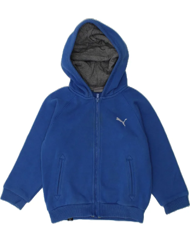 men's comfortable wool sweaters -PUMA Baby Boys Zip Hoodie Sweater 18-24 Months Blue Cotton