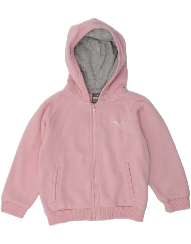 men's hooded sweaters -PUMA Baby Girls Zip Hoodie Sweater 18-24 Months Pink Cotton