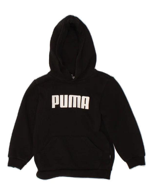 men's comfortable pullover sweatshirts -PUMA Boys Graphic Hoodie Jumper 5-6 Years Black