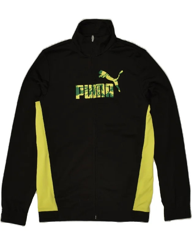 men's formal winter jackets -PUMA Boys Graphic Tracksuit Top Jacket 11-12 Years  Black Colourblock