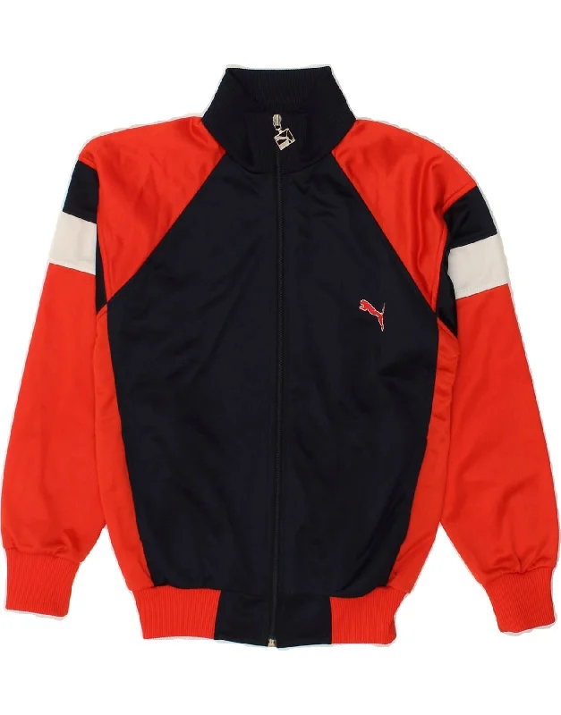 men's trench coats -PUMA Boys Graphic Tracksuit Top Jacket 11-12 Years Large Red Colourblock