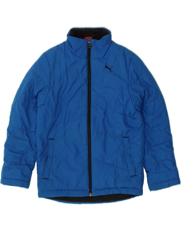 men's custom jackets -PUMA Boys Padded Jacket 7-8 Years  Small Blue