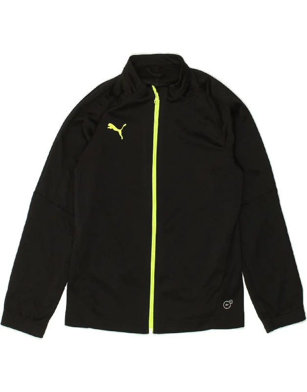 men's stylish leather bomber jackets -PUMA Boys Tracksuit Top Jacket 11-12 Years Black Polyester